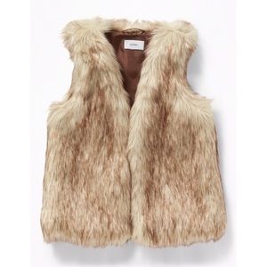 Old Navy Girls Faux Fur Vest Sz M (8)